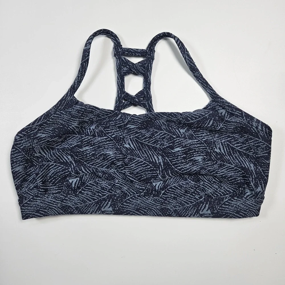 All In Motion Sports Bra‎ Womens Large L Blue Cross Cross Back Athletic